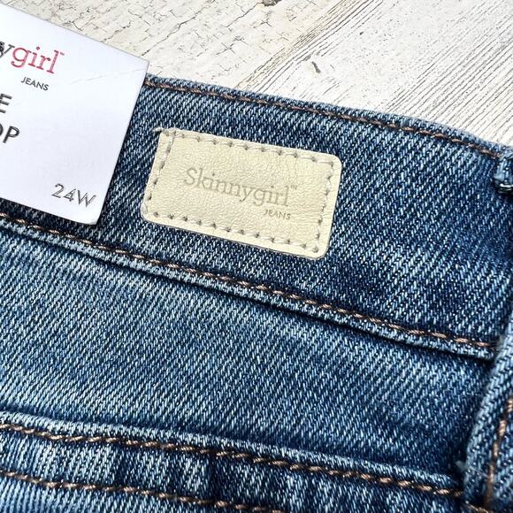 NWT Skinnygirl Plus Sydney Two-Tone Studded Cropped Straight Jean Size 24W 3X - Picture 16 of 16